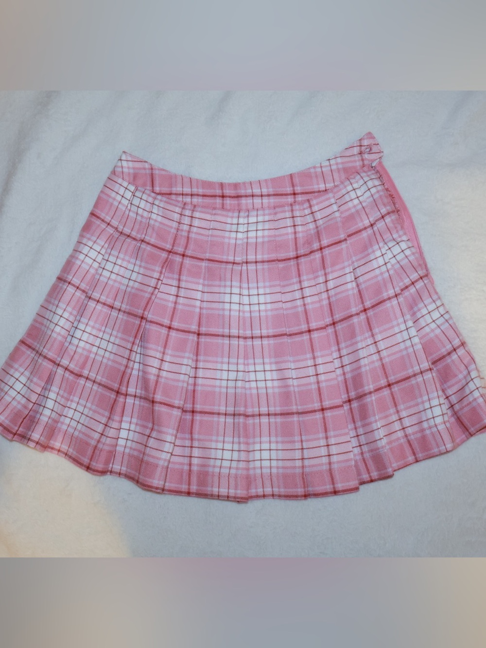 Forever 21 Pink Plaid Pleated Mini Skirt